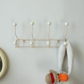 South Korea Coat And Cap Hook Decoration B & B Clothing Store Dessert Solid Cream Iron Hook (Option: Milky White 4 Hooks)