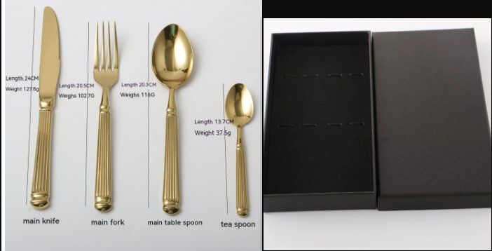 Roman Pillar Stainless Steel Thick Handle Knife Fork Spoon Set