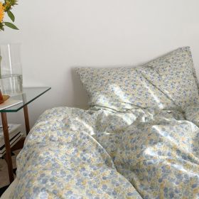 Garden Small Floral Cotton Bed 4-piece Summer Girly Bedding Set (Option: 180cm bed top four piece set-Pinellia sinensis)