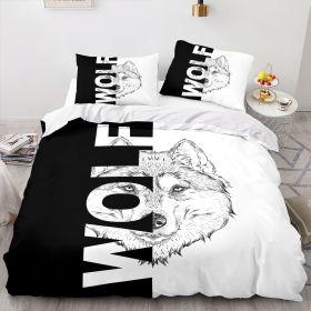 Home Textile Bedding Animal Printed Three-piece Set (Option: Wolf-228x228CM)